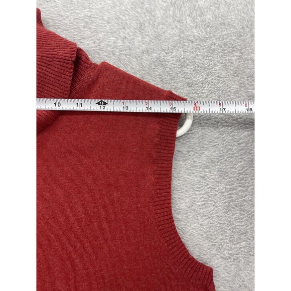 West & Vine Women's Turtleneck Sleeveless Sweater Solid Red Cashmere Blend Sz XL - Picture 9 of 9